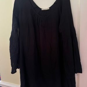 Glam Bell Sleeve Black Dress